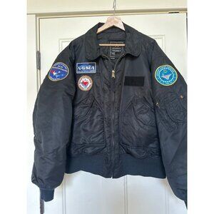 Alpha Industries‎ Flight Jacket Mens XXL CWU-45/P Crew Bomber Patches USA Pilot